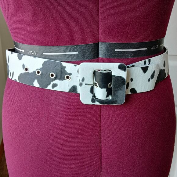 Nasty Gal Accessories - Nasty Gal Cow Can I Help You Faux Leather Chunky Belt waist size 30" - 37"
